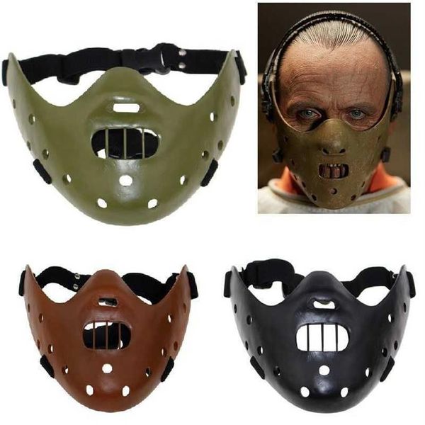 Hannibal Masks Horror Hannibal Scary Resin Lecter El silencio de los corderos Mascarada Cosplay Fiesta Máscara de Halloween 3 colores Q08062171