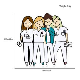 Hanreshe Creative BFF Doctor Nurse Enamel Broche Pin Medical Friendship Lapel Backack Badge Sieraden voor vrouwen Girls Geschenken