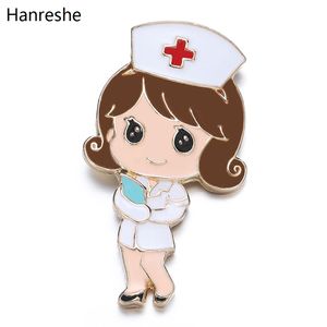 Hanreshe schattige cartoon medisch personeel menselijke vorm broche pin medicine email pinnen voor arts verpleegkundige revers badge sieraden accessoires