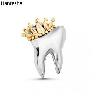 Hanreshe médical couronne dent broche broches créatif dentiste dentiste bijoux accessoires cadeau revers dents Badge pour médecins infirmières