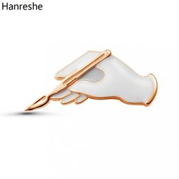 Hanreshe gants blancs avec scalpel broche chirurgicale broches émail revers insigne bijoux médicaux pour chirurgien médecin infirmière