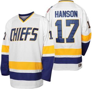 Maillot Hansen des Chiefs de Charleston filmant le hockey sur glace