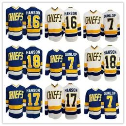 Hanson Brothers 16 17 18 Dunlop Reggie 7 Denis Lemieux 1 Chief Slap Shot Hockey Jersey S-3XL 100% Ed 9897