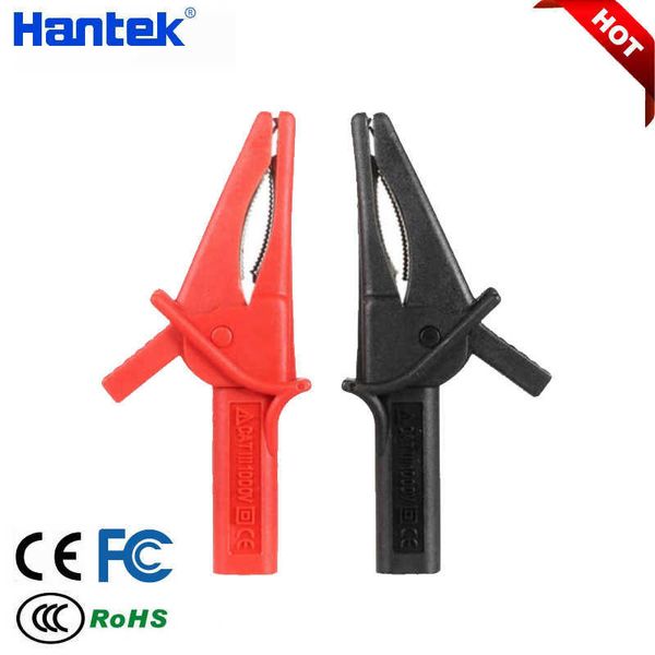 Hantek HTA-Clip de cocodrilo, accesorios para osciloscopio, multímetro, ClipOn, herramientas de batería de coche, rojo y negro