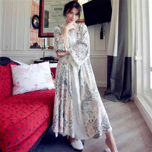 Hanxiuju Velours floral de haute qualité Velvet brodé robe de luxe pour femmes à manches longues élégantes chemises de nuit femme femme de nuit 210924
