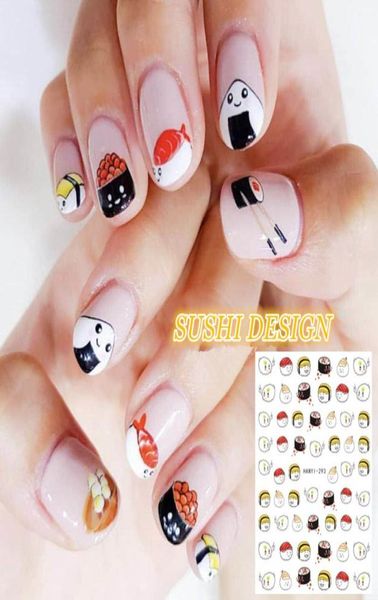 Hanyi Series Hanyi29391 Sushi Designs Designs mignons Egg Cool 3D Nail Art Stickers Decal Template DIY Nail Tool Decorations7419939
