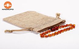 HaoHupo Cognac Amber dentition bracelets bracelets 4787039039 Bijoux originaux faits à la main Perles d'ambre baltes pour bébé 8161786