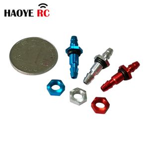 Haoye 1 PC Blue Silver Red Alu Mini Dubbele mondstuk Metaal D8 M4 Draadtankaccessoires met O-ringmoer voor RC-tankonderdelen