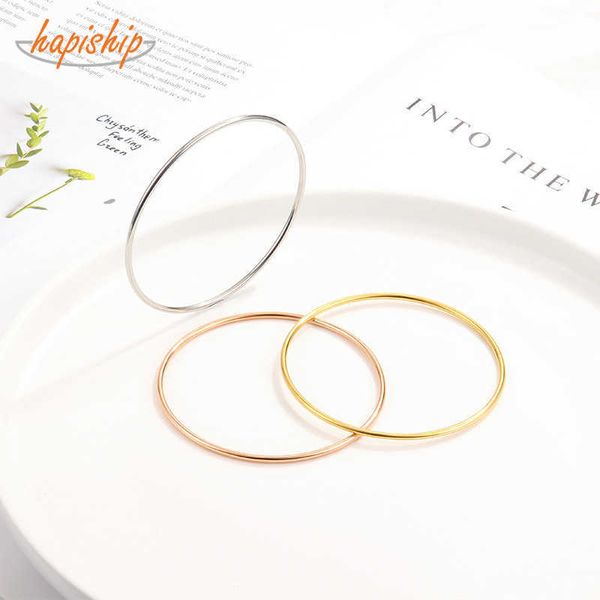 Hapiship 2020, triangulación de envíos, moda, nuevo, dulce, acero de titanio, brazalete de 2mm de ancho para mujeres, mejor amiga, joyería de amistad Bxj02 Q0719