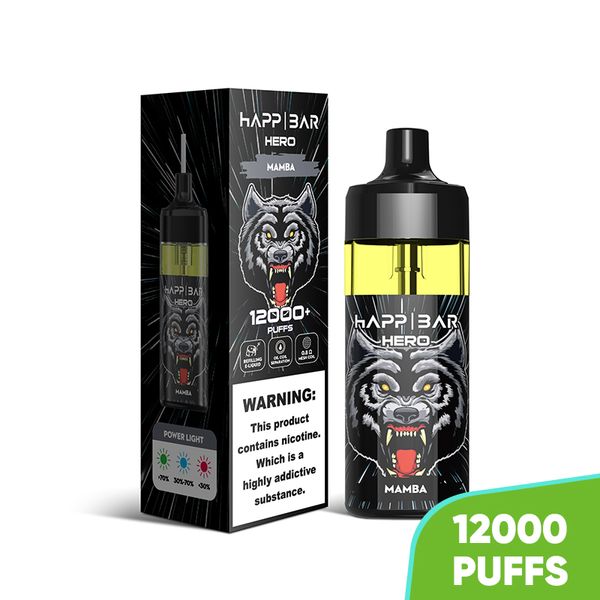 Happ 12000 Puffs Desechable Rellenado 16ml Vape Jugo Flujo de aire ajustable 12K Puffs Cigarrillo electrónico 10 sabores