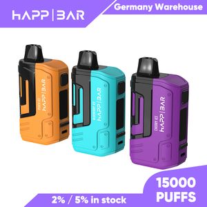 Happ Bar BST15000 15000 Dispositivo de vape desechable de hojaldre 25 ml 2% 5% Nicotine Salt 10 Sabores Ejuice 30W Pantalla de pantalla de impulso E Cigarrillo Al por mayor 15000 Puffs de 15k Vape Barra