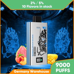 HAPP Bar E Cigarrillo 9k 9000 Puffs Vape desechable 500mAh Batería recargable Gran capacidad 14ml 2% 5% NIC E Líquido Cigarrillo electrónico Luz de alimentación LED