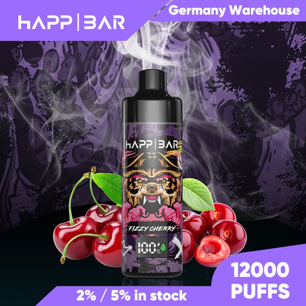 happ bar HS12000 12000 10000 9000 bouffée vape jetable 10 saveurs Écran d'affichage cigarette électronique rechargeable Prêt à expédier dans l'entrepôt de l'UE