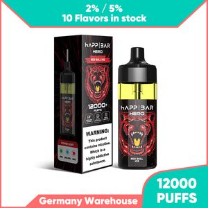 HAPP Bar vape jetable jetable 12k bouffées préremplies E-cigarettes Vapers Mesh Coil un vaper desechable shisha Puff 12000 vapes 2% 5% jus 10000 9000 entrepôt de l'UE