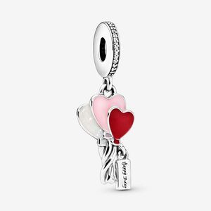 Happy Bday Balloon Dangle Charm Pandoras 925 Sterling Zilver Roze Hart Charms Armband bedels Ketting Hanger Vriendin Cadeau met originele doos Topkwaliteit