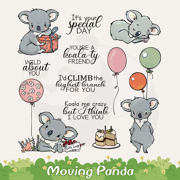 Happy Birthday Cake Balloons Cute Mouse Cutting Dies Clear Stamp Clear Scrapbooking Dies Metal Silicone Stamps para álbumes de tarjetas