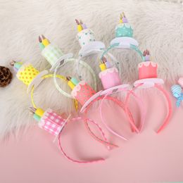 Joyeux anniversaire gâteau avec bougies accessoires pour cheveux bandeau accessoire de fête points grille rayé