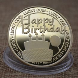 Happy Birthday Coin Gifts Collectible Silver Gold Plated Souvenir Coin Collection Favor Commemorative Coins