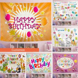 Joyeux anniversaire tapisserie 150x130 cm anniversaire Photo fond tissu grand tapis tenture murale décoration de la maison