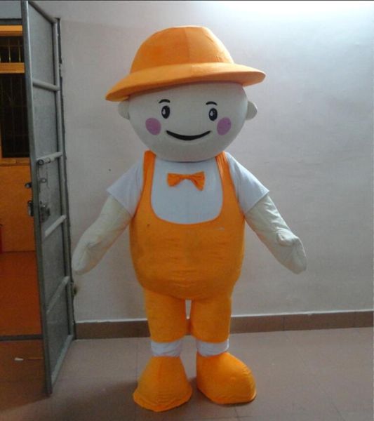 Costumes de mascotte de garçon heureux, thème animé, jolie poupée pour enfants, personnage de dessin animé Cospaly, Costume de fête de carnaval d'halloween