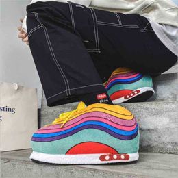 happy_buy_bag 2022 oversized sneaker slippers voor mannen pluche gezellige designer schoenen vrouwelijke huis femmes chaussures scarpe da donna zapatillas casa x0523