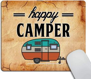 Happy Camper muismat antislip rubberen gaming muismat rechthoek muismatten voor computers laptop computer bureau-accessoires