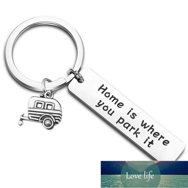 Happy Camper RV Keychain Camping Jewelry Happy Camper Keyring avec Van Charm Trailer Camper Gift Vacation Gift