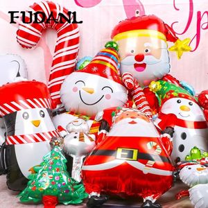 Gelukkige Kerstmisfolie Ballonnen Santa Claus Sneeuwman Tree Ballon Nieuwjaar 2020 Partij Decoraties Kinderen Gift Box Ball Supplies1