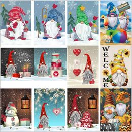 Happy Christmas Gnome Diamond Painting Kits DIY Full Square / Round Boor Art Cross Stitch Borduurwerk Home Decor Gift