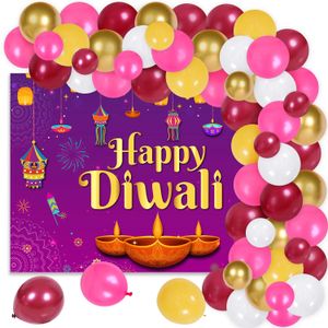 Happy Diwali Party Decoration with Balloon Arch Kit Fte: India Festival Home 240328