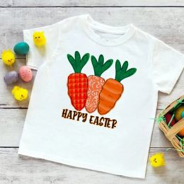 Feliz Pascua estampada de zanahoria Camiseta para niños