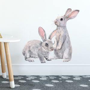 Vrolijk Pasen Decoratie Voor Thuis Leuke Konijnen Muursticker Kinderen Kinderkamer Decor Verwijderbare Behang Woonkamer Slaapkamer Sticker