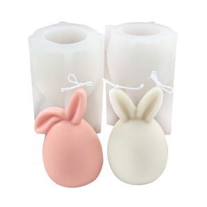 Happy Easter Party 3D Bunny Candle Mold Home Made Diy Silicone Rabbit Soap Aroma Candle Making Tools