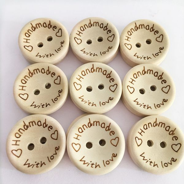 100 Pcs/Lot boutons en bois vêtements décoration mariage décor à la main lettre amour bricolage artisanat Scrapbooking pour accessoires de couture