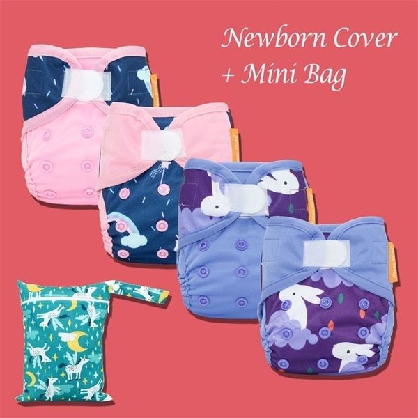 Kit de couverture de couche-culotte pour nouveau-né Happy Flute, couverture pour nouveau-né 4 pièces et un mini-sac 201117