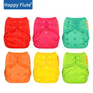 Happy Flute Pasgeboren Snap Doek Luier Cover voor NB Baby, Dubbele Gussets, Waterdicht en Ademend 210312