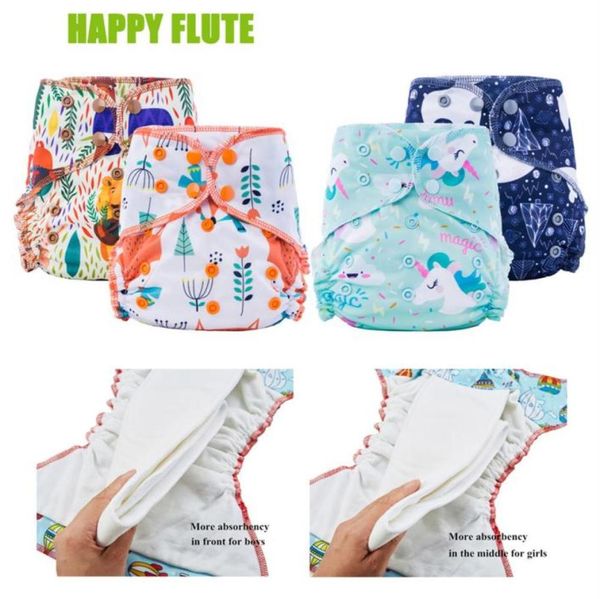 Happy Flute couche-culotte en tissu AIO en coton de bambou biologique pour la nuit utilisation nocturne couches pour bébé plus humides 1016297b9346083