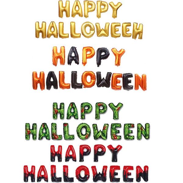 Joyeux Halloween ballon feuille lettre ballon pour la décoration de fête ballons noirs et Orange fournitures de fête 4 couleurs