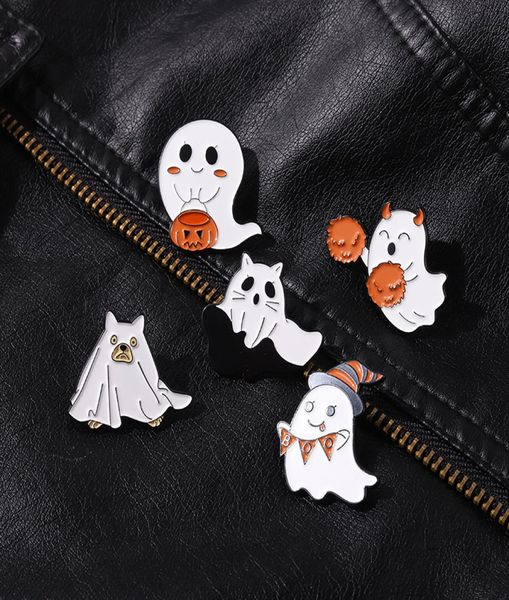 Joyeux Halloween fantôme émail broches effrayant mignon volant fantôme broches Boo citrouille Goth Badge Pinback boutons accessoires 4488026