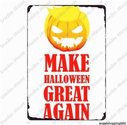 Happy Halloween Pumpkins Shabby Chic Metal Signs Bar Party Cafe Decor Home Witches Art Plaque Camperwee Tin Painting N3704617254