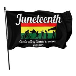 Happy Juneteenth Day 3x5ft Flags 100D Polyester bannières intérieures extérieures de couleur vive haute qualité avec deux œillets en laiton1339921
