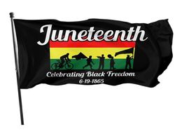 Happy Juneteenth Day 3x5ft Flags 100d Polyester Banniners intérieure de couleur vive de haute qualité avec deux œillets en laiton1016681