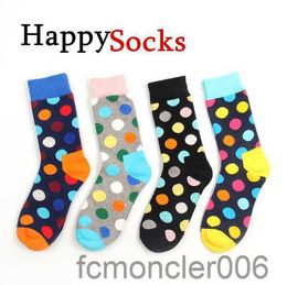 Happy chaussettes mode haute qualité hommes à pois décontracté coton couleur 8 couleurs 24 pièces = 12 paires QSMR