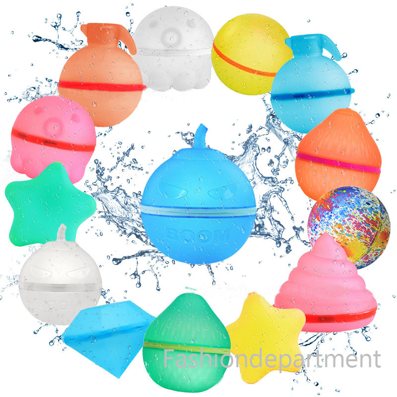 Happy Summer Wasserballon, automatischer Dichtungsmagnet, wiederholbares Silikagel, Kampf gegen eine Wasserschlacht, Wasserball-Dekompressionsspielzeug