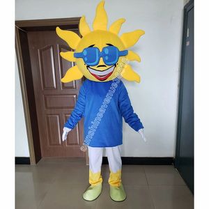 Happy Sun Mascot Costume Top Cartoon Anime Thème personnage Carnaval Unisexe Adults Taille de Noël Fête d'anniversaire