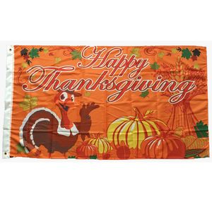 Bandera del Día de Acción de Gracias feliz, 3x5 pies, tela de poliéster de alta calidad, colgante volador para uso en interiores y exteriores, envío gratis