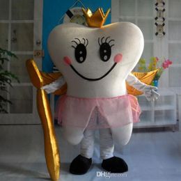 Costume de mascotte d'ange de dent heureuse, déguisement de dessin animé, taille adulte, Holloween Ship262t