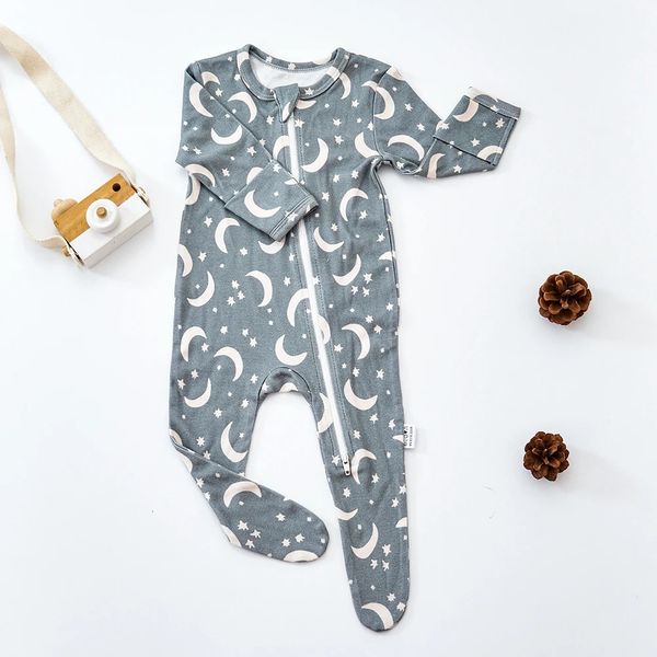 Happyflute bébé vêtements doux né barboteuse motif nordique bambou coton infantile à manches longues Leggings combinaison 231225