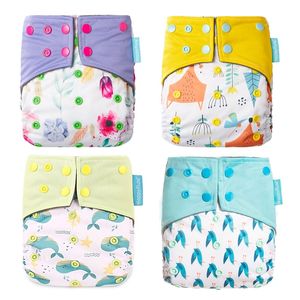 HappyFlute OS Bamboo Charcoal Waterproof Washable Pocket Diaper Christmas Baby Cloth Nappy 1 Pcs Pack 220720