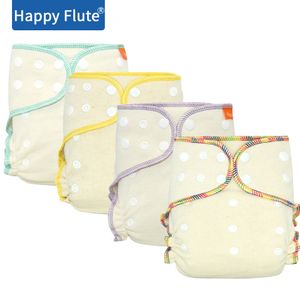 HappyFlute OS Hybrid Fitted Cloth Diapers Couche lavable écologique pour bébé Ajustement écologique, haute absorption pour bébé de 5 à 15 kg 210312